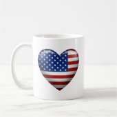 USA-Flagge | 3D-Herzsymbol Kaffeetasse (Links)