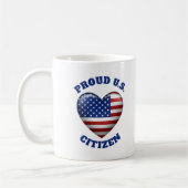 USA-Flagge | 3D-Herzsymbol | Stolz US-Bürger Kaffeetasse (Links)