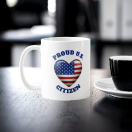 USA-Flagge | 3D-Herzsymbol | Stolz US-Bürger Kaffeetasse