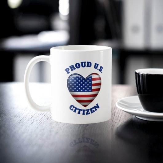 USA-Flagge | 3D-Herzsymbol | Stolz US-Bürger Kaffeetasse
