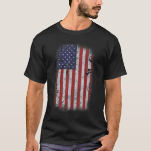 USA-Flagge 4. Juli Amerikanisch Rot Weiß Blau Vint T-Shirt