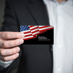 USA-Flagge   Abzeichen   Pop Art Black Visitenkarte