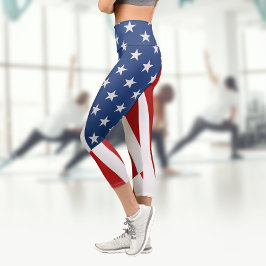 USA-Flagge | Abzeichen | Pop Art Capri Leggings