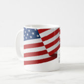 USA-Flagge | Abzeichen | Pop Art Kaffeetasse (Vorderseite Links)