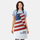 USA-Flagge | Abzeichen | Pop Art Schürze (Getragen)