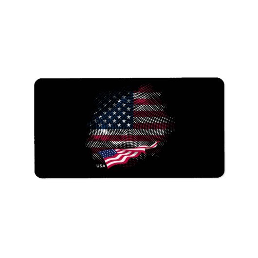 USA-Flagge Adressaufkleber (Vorne)