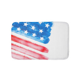 USA Flagge American Flag America Watercolor Modern Badematte