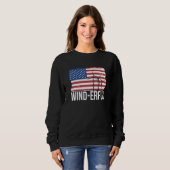 USA Flagge Amerika Fahen Wind Erful Wind Turbine E Sweatshirt (Vorne ganz)