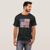 USA Flagge Amerika Fahen Wind Erful Wind Turbine E T-Shirt (Vorne ganz)