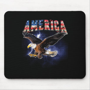 Usa-Flagge Amerika-Schrift Adler-Blitze für Männer Mousepad