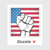 USA-Flagge | Ansteigende Fäuste Aufkleber (Blatt)