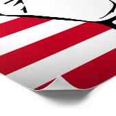 USA-Flagge | Ansteigende Fäuste Poster (Ecke)