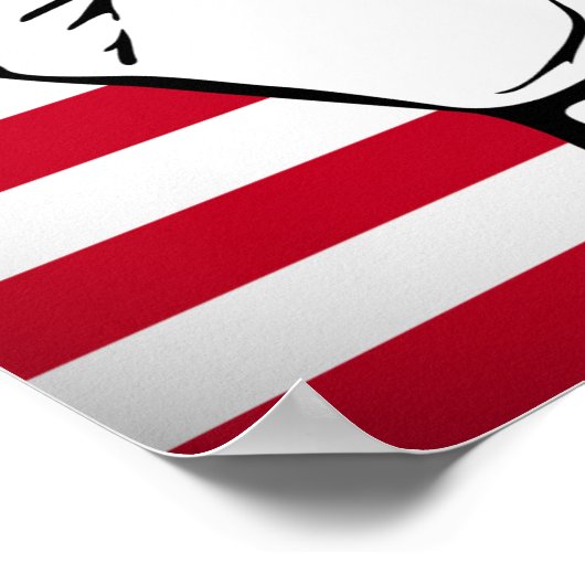 USA-Flagge | Ansteigende Fäuste Poster (Ecke)