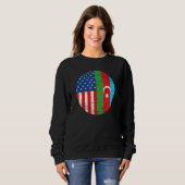 USA-Flagge Aserbaidschan Post Sowjet Staaten Ameri Sweatshirt (Vorne ganz)
