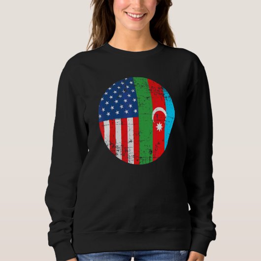 USA-Flagge Aserbaidschan Post Sowjet Staaten Ameri Sweatshirt (Vorderseite)