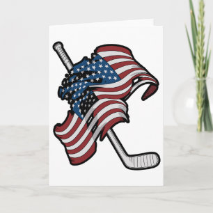 USA-Flagge aus Hockeyschlägern  Karte