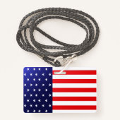 USA-Flagge Ausweis (Vorderseite mit Schlüsselband)