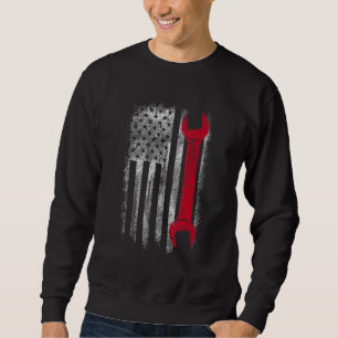 USA-Flagge Auto-Reparaturmann KFZ-Mechaniker Schra Sweatshirt