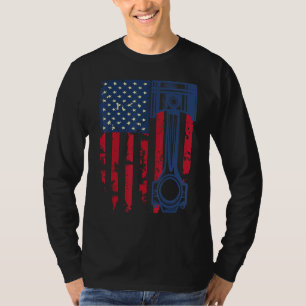 USA-Flagge Autoreparaturmann Kfz-Mechaniker Schrau T-Shirt