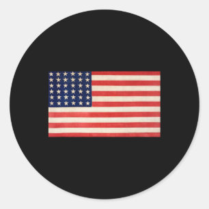 Usa-Flagge Basic Für Männer Frauen Und Kinder Uns Runder Aufkleber