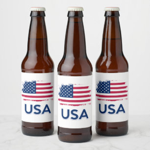 USA-Flagge Bierflaschenetikett