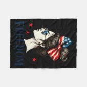 USA-Flagge Bogen Unordentlicher Dutt Mädchen Dom A Fleecedecke (Vorderseite (Horizontal))
