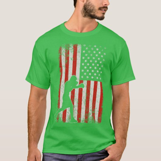 USA-Flagge-Boxen T-Shirt (Vorderseite)