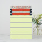 USA-Flagge Briefpapier (Stehend Vorderseite)