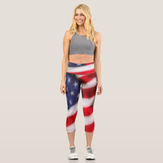 USA-Flagge Capri Leggings