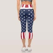 USA-Flagge Capri Leggings (Rückseite)