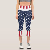 USA-Flagge Capri Leggings (Vorderseite)