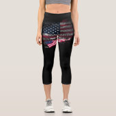 USA-Flagge Capri Leggings (Vorderseite)