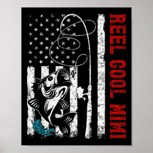 USA-Flagge Cool Mimi Angeln Fischer Fischermann  Poster