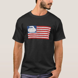 USA-Flagge Curlingstein Vintage T-Shirt