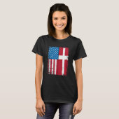 USA-Flagge Dänemark Dänisch T-Shirt (Vorne ganz)