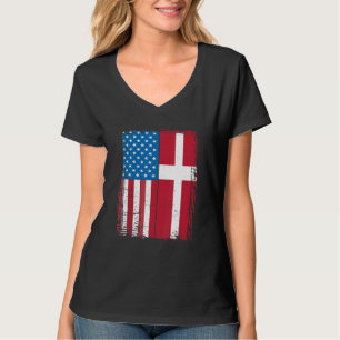 USA-Flagge Dänemark Dänisch T-Shirt