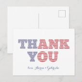 USA-Flagge Danke für Dusche oder Geburtstag Postkarte (Vorne/Hinten)