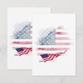 USA-Flagge Dankeskarte (Vorne/Hinten)