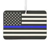 USA-Flagge Das Thin Blue Line-Thema Autolufterfrischer (Rückseite)