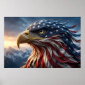 USA-Flagge-Design mit Weißkopfseeadler Poster (Vorne)