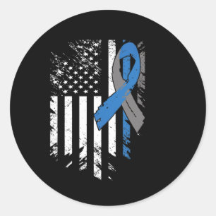 USA-Flagge Diabetes Typ 1 Bewusstsein Familienunte Runder Aufkleber