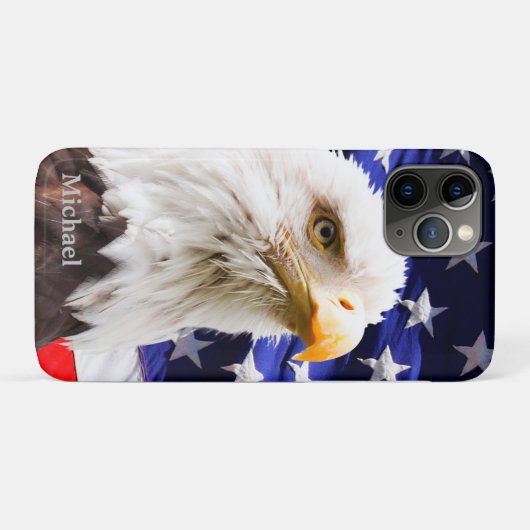 USA-Flagge Eagle Case-Mate iPhone Hülle (Rückseite (Horizontal))