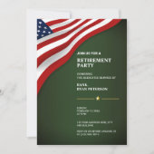 USA-Flagge | Ecke | Army Green Einladung (Vorderseite)