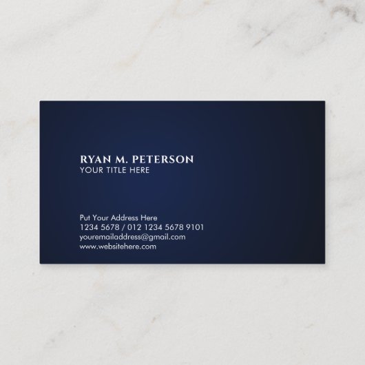 USA-Flagge | Ecke | Dunkelblauer Hintergrund Visitenkarte (Rückseite)