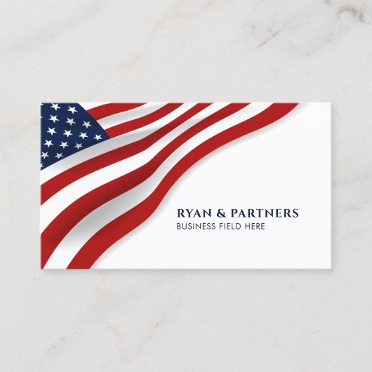 USA-Flagge | Ecke | Weißer Hintergrund Visitenkarte (Vorderseite)