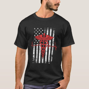 USA-Flagge EMT-Krankenschwester Arzt Erste-Hilfe-G T-Shirt