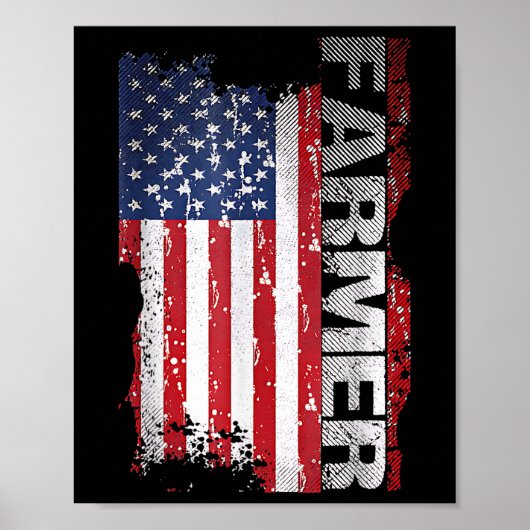 Usa-Flagge Farmer Für 4. Juli Poster (Vorne)