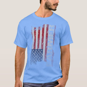 USA-Flagge Farmer Vintage Amerikanische Landwirte T-Shirt