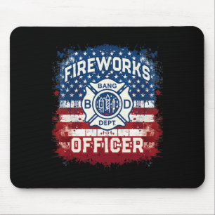 Usa-Flagge Feuerwerk Beamter Sicherheitsdirektor P Mousepad
