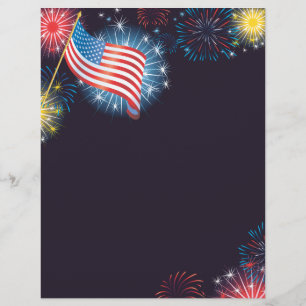 USA-Flagge & Feuerwerk Flyer